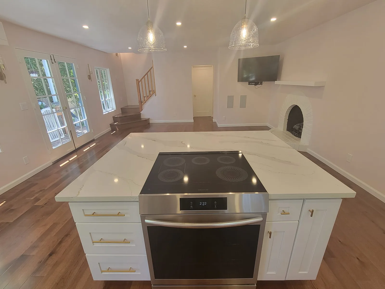 kitchen remodel with island range and open living area
